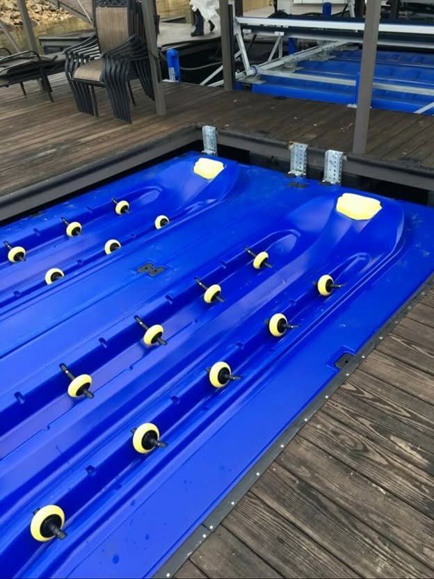 HydroHoist lift system installed beside a residential dock